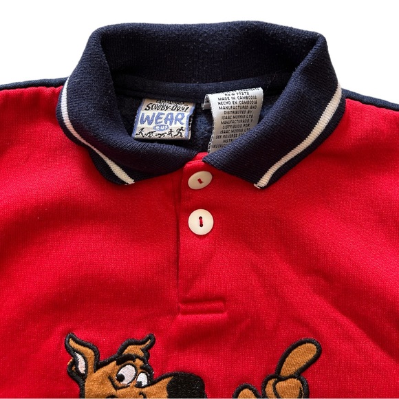 Vintage 90s Scooby Doo Wear R U? Pullover Collared Sweatshirt Long Sleeve Size 4 - Picture 3 of 12